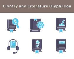 biblioteca y literatura vector icono conjunto