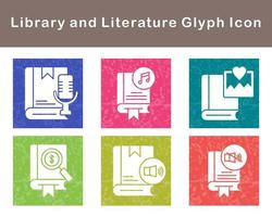 biblioteca y literatura vector icono conjunto