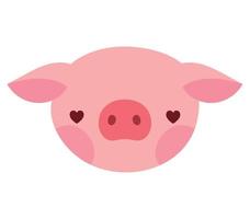 pig with heart eyes vector