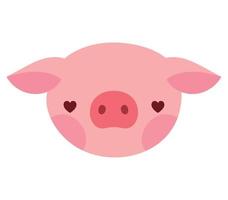 pig with heart eyes vector