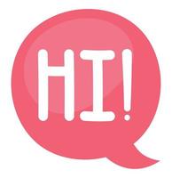 speech bubble with hi lettering vector