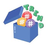 Trendy Trending Hashtags vector