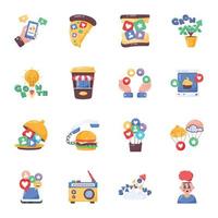 Set of Flat Advertising and Marketing Stickers vector