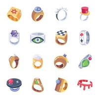 Pack of Magic Rings Flat Icons vector