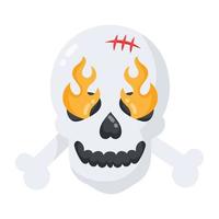 Trendy Burning Skull vector