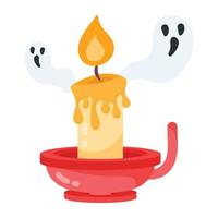 Trendy Halloween Candle vector