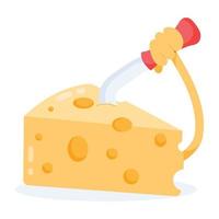 Trendy Cheese Cutting vector