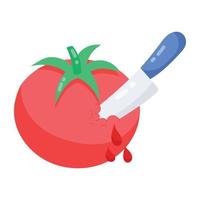 Trendy Cutting Tomato vector