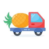 Trendy Pineapple Truck vector