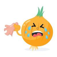 Trendy Crying Onion vector