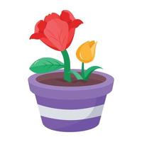 Trendy Tulips Pot vector