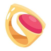 Trendy Ruby Ring vector