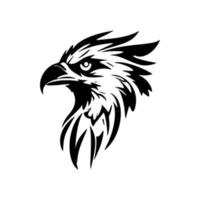 A logo featuring an eagle with black and white colors. vector