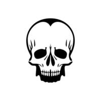 Logo of skull in black and white shades vector