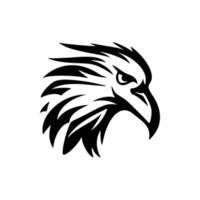 Vector logo of an eagle, black and white in colour.