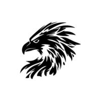 Logo featuring an eagle in black and white colors. vector