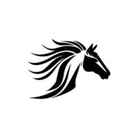 logo de un caballo en negro y blanco vector imagen.