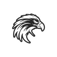 Vector logo of an eagle in black and white.