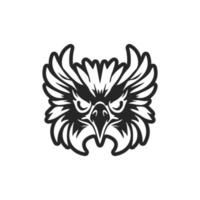 Vector logo of an eagle, in black and white coloration.