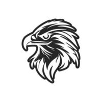 Vector logo of an eagle with black and white colors