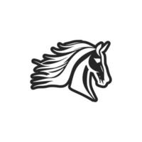 Vector logo featuring a black and white horse illustration