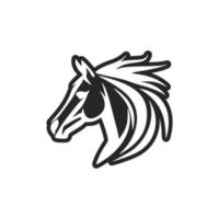 logo de un caballo en negro y blanco vector estilo