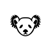 Vector koala logo consisting of black and white colors.