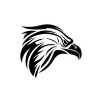 Logo of an eagle in black and white, vector style.