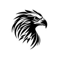 Logo of an eagle in black and white vector style.