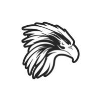 negro y blanco en forma de águila logo vectorizado. vector