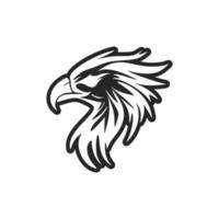 An eagle vector logo with a black and white colour scheme.