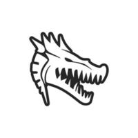 A crocodile vector logo in black and white.