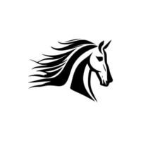 logo de un vector caballo en negro y blanco.