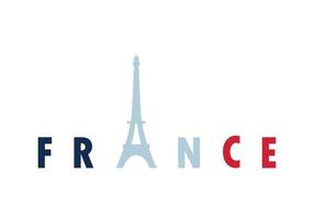 france lettering with a eiffel tower vector