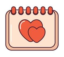 calendar with hearts vector