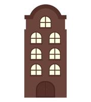 flat brown building vector