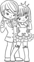 amante Boda dibujos animados garabatear kawaii anime colorante página linda ilustración clipart personaje chibi manga cómic dibujo línea Arte gratis descargar png imagen vector