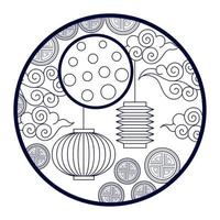 chinese mid autumn festival ornament vector