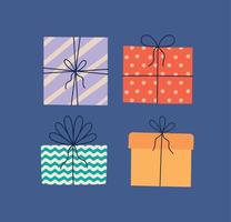 four gift boxes vector