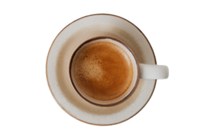 White plate with cup of coffee isolated on a transparent background png