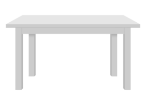 White table isolated on a transparent background png