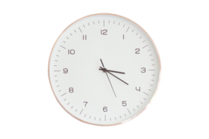 White clock isolated on a transparent background png