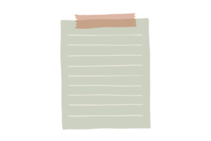 Paper note isolated on a transparent background png