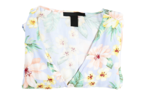 Blue floral blouse isolated on a transparent background png