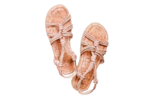 Beige sandals isolated on a transparent background png