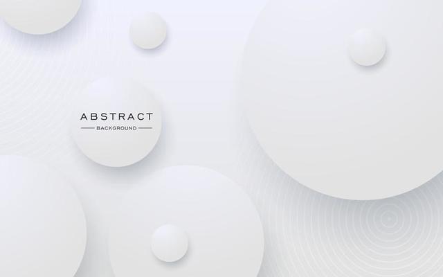 modern white gray circle ball 3d style papercut background. eps10 vector
