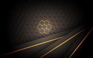 dark abstract brown light background gradient shapes with hexagon mesh pattern decoration. vector