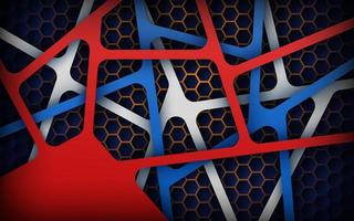 abstract red white blue navy gradient overlap layers with hexagon texture background. eps10 vector