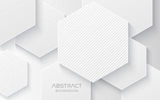 white papercut background. Vector 3d. Abstract geometric layered background. Paper shapes textured with hexagon. Minimalist cover design