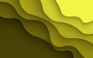 textura de color amarillo de múltiples capas capas de corte de papel 3d en banner de vector degradado. diseño de fondo de arte de corte de papel abstracto para plantilla de sitio web. concepto de mapa topográfico o corte de papel de origami suave